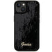 Guess Sequin Script Metal case for iPhone 15 - black - Cell phone cases and covers<<<HurtelXML