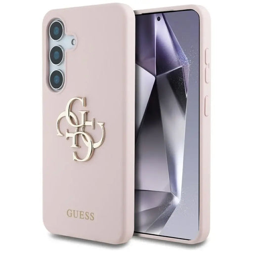 Guess Silicone Big 4G Logo Bottom Script Case for Samsung Galaxy S25 - Pink - Cell phone cases and covers<<<HurtelXML