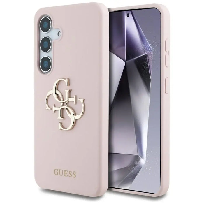 Guess Silicone Big 4G Logo Bottom Script Case for Samsung Galaxy S25 - Pink - Cell phone cases and covers<<<HurtelXML