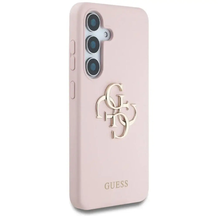 Guess Silicone Big 4G Logo Bottom Script Case for Samsung Galaxy S25 - Pink - Cell phone cases and covers<<<HurtelXML