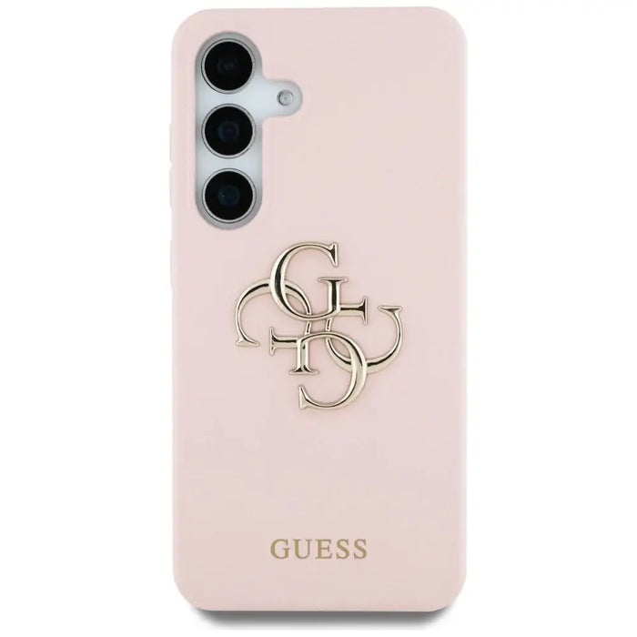 Guess Silicone Big 4G Logo Bottom Script Case for Samsung Galaxy S25 - Pink - Cell phone cases and covers<<<HurtelXML
