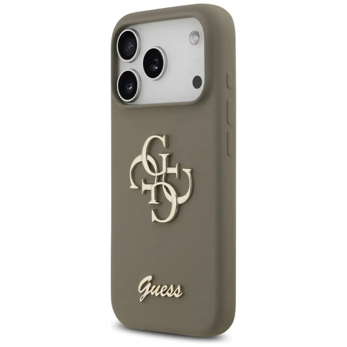 Guess Silicone Big 4G Script Case for iPhone 17 Pro - Brown - Cell phone cases and covers<<<HurtelXML