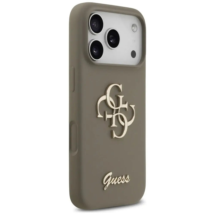 Guess Silicone Big 4G Script Case for iPhone 17 Pro - Brown - Cell phone cases and covers<<<HurtelXML
