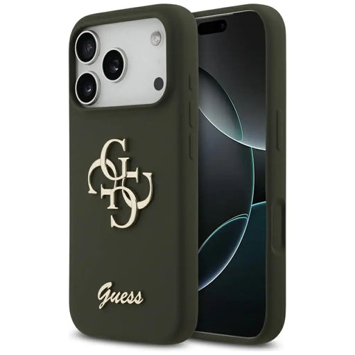 Guess Silicone Big 4G Script Case for iPhone 17 Pro Max - Green - Cell phone cases and covers<<<HurtelXML