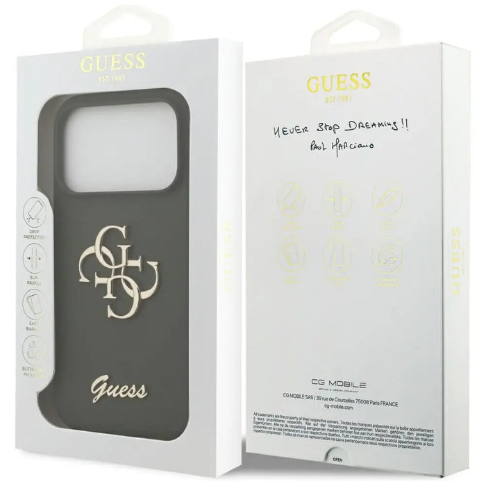 Guess Silicone Big 4G Script Case for iPhone 17 Pro Max - Green - Cell phone cases and covers<<<HurtelXML