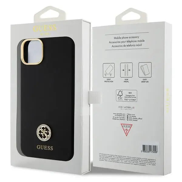 Guess Silicone Logo Strass 4G Case for iPhone 15 Plus / 14 Plus 6.7’’ - Black - Cell phone cases and covers<<<HurtelXML