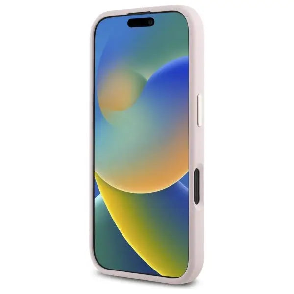 Guess Silicone Logo Strass 4G case for iPhone 16 - light pink - Cell phone cases and covers<<<HurtelXML