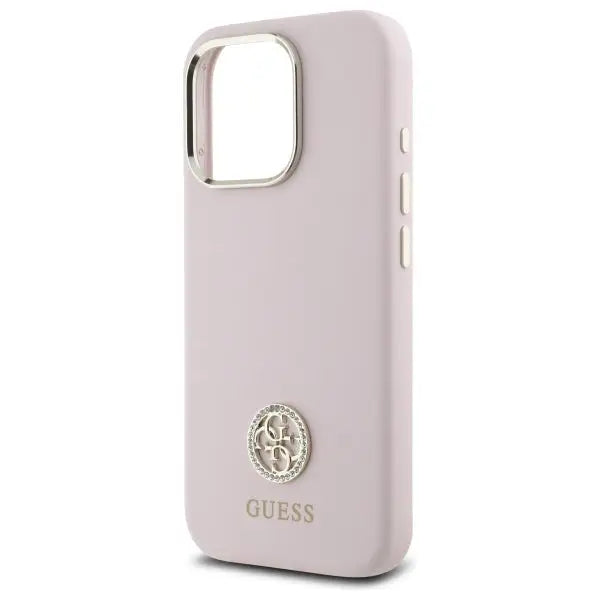 Guess Silicone Logo Strass 4G case for iPhone 16 Pro - light pink - Cell phone cases and covers<<<HurtelXML