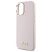 Guess Silicone Script Metal Logo & Frame iPhone 16 Case - Pink - Cell phone cases and covers<<<HurtelXML