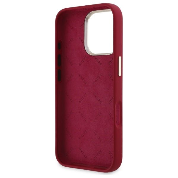 Guess Silicone Script Metal Logo iPhone 16 Pro Case - Pink - Cell phone cases and covers<<<HurtelXML