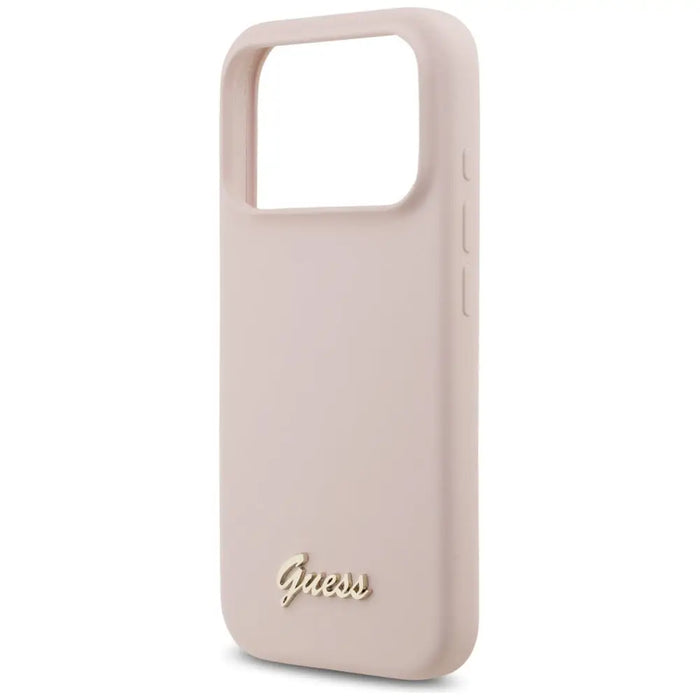 Guess Silicone Script Metal Logo MagSafe Case for iPhone 17 Pro - Pink - Cell phone cases and covers<<<HurtelXML