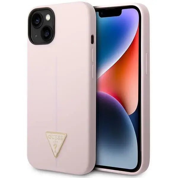 Guess Silicone Triangle Case for iPhone 14 6.1’’ - Purple - Cell phone cases and covers<<<HurtelXML