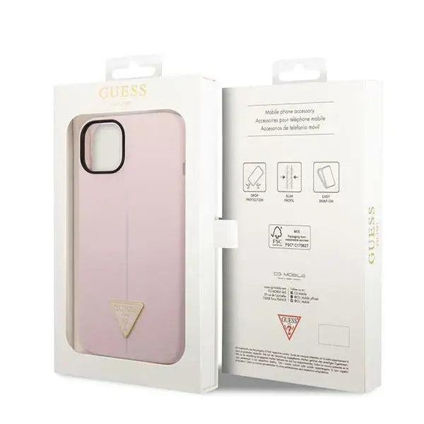 Guess Silicone Triangle Case for iPhone 14 6.1’’ - Purple - Cell phone cases and covers<<<HurtelXML