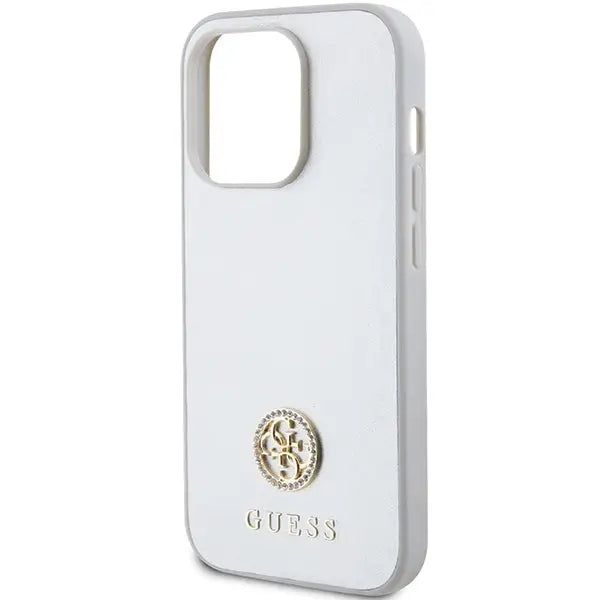 Guess Strass Metal Logo case for iPhone 15 Pro - silver - Cell phone cases and covers<<<HurtelXML