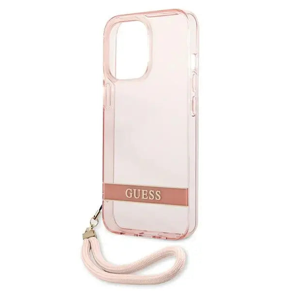 Guess Translucent Strap Case for iPhone 13 Pro / 13 6.1’’ - Pink - Cell phone cases and covers<<<HurtelXML