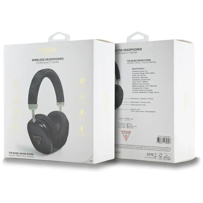 Guess Triangle Logo Over-Ear Headphones - Black - Headphones and speakers<<<HurtelXML