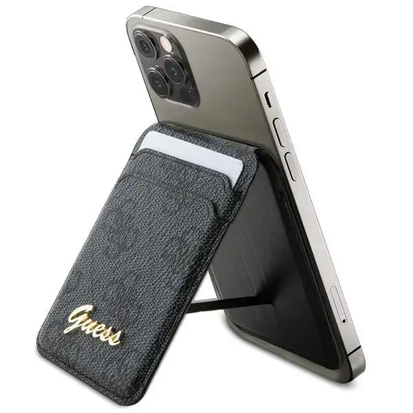 Guess Wallet Card Slot Stand GUWMSHG4SHK case - black MagSafe 4G Classic Logo - Cell phone cases and covers<<<HurtelXML
