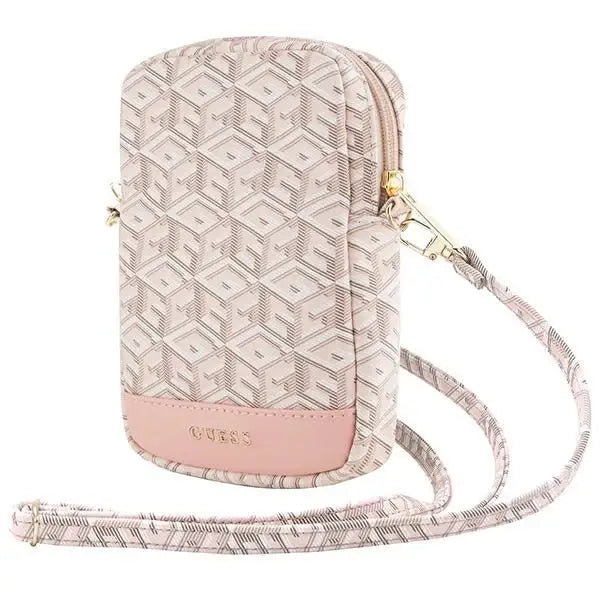 Guess Zip GCube Bottom Stripe phone bag - pink - Others<<<HurtelXML