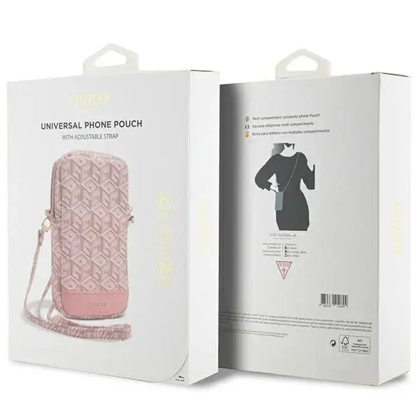 Guess Zip GCube Bottom Stripe phone bag - pink - Others<<<HurtelXML