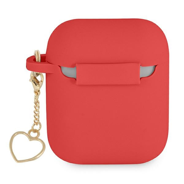 Guess GUA2LSCHSR AirPods cover red/red Silicone Charm Heart Collection