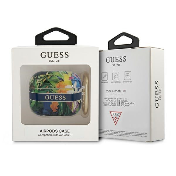 Guess GUA3HHFLB AirPods 3 cover blue/blue Flower Strap Collection