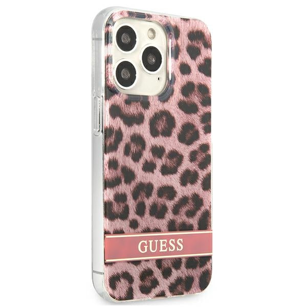 Guess GUHCP13LHSLEOP iPhone 13 Pro / 13 6.1" pink/pink hardcase Leopard