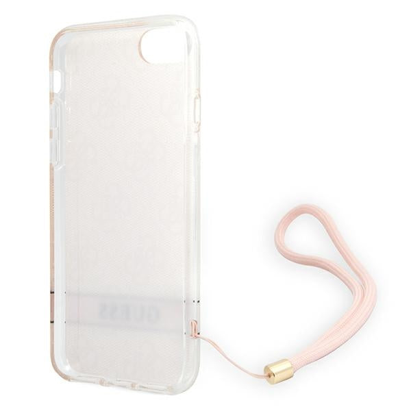 Guess GUOHCI8H4STP iPhone SE 2022 / SE 2020 / 7/ 8 pink/pink hardcase 4G Print Strap