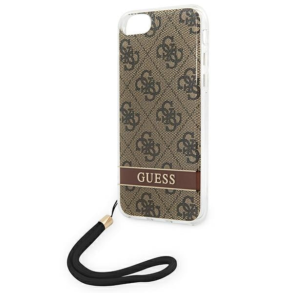 Guess GUOHCI8H4STW iPhone SE 2022 / SE 2020 / 7/ 8 brown/brown hardcase 4G Print Strap