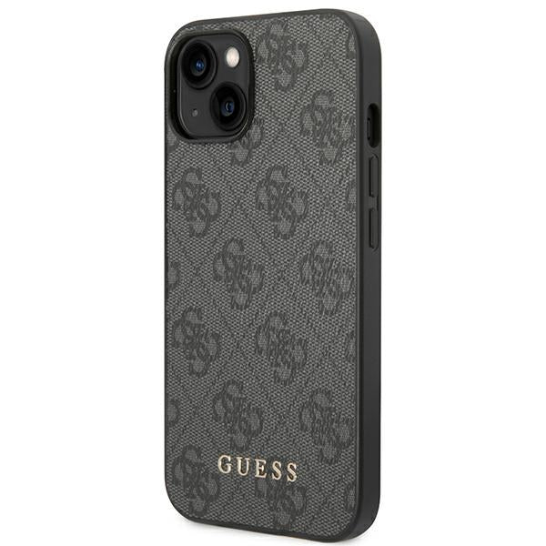 Guess 4G Metal Gold Logo Case for iPhone 14 - Gray