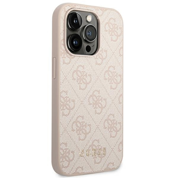 Guess 4G Metal Gold Logo Case for iPhone 14 Pro Max - Pink