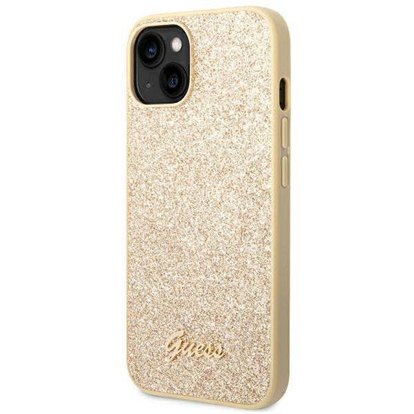Guess GUHCP14SHGGSHD iPhone 14 6.1&quot; gold/gold hard case Glitter Script