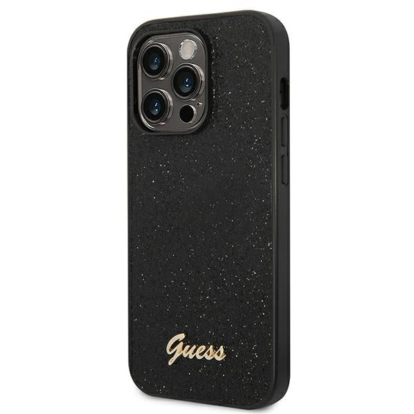 Guess Glitter Script Case for iPhone 14 Pro - Black