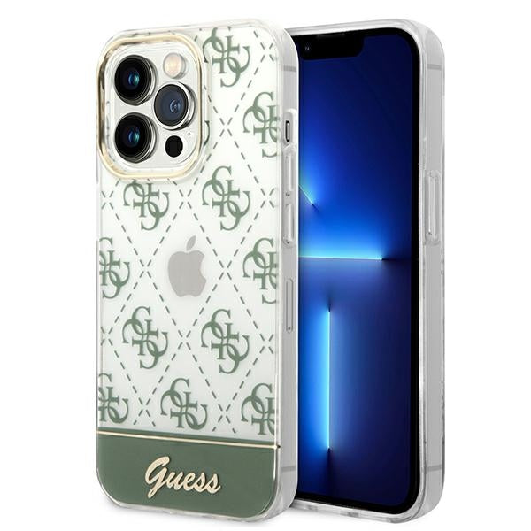Guess 4G Pattern Script case for iPhone 14 Pro Max - khaki