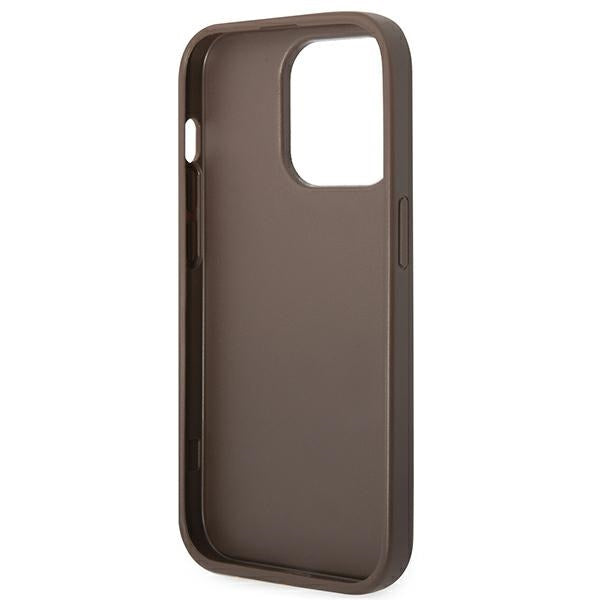 Guess GUHCP14LG4GLBR iPhone 14 Pro 6.1&quot; brown/brown hard case 4G Stripe Collection
