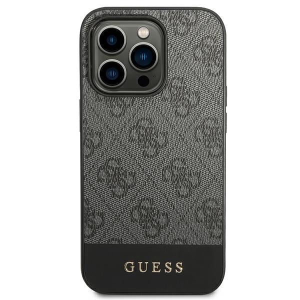 Guess GUHCP14XG4GLGR iPhone 14 Pro Max 6.7&quot; grey/grey hard case 4G Stripe Collection