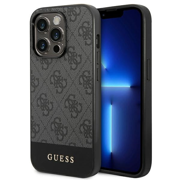 Guess GUHCP14XG4GLGR iPhone 14 Pro Max 6.7&quot; grey/grey hard case 4G Stripe Collection