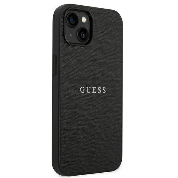 Guess Saffiano Strap Case for iPhone 14 Plus - Black