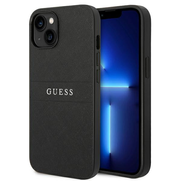 Guess Saffiano Strap Case for iPhone 14 Plus - Black