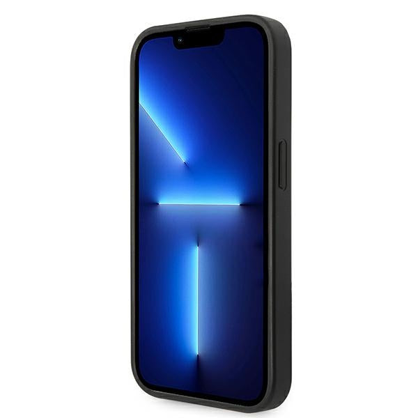Guess Saffiano Strap Case for iPhone 14 Pro - Black