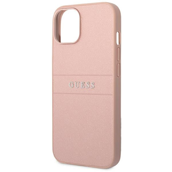 Guess Saffiano Strap Case for iPhone 14 Plus - Pink