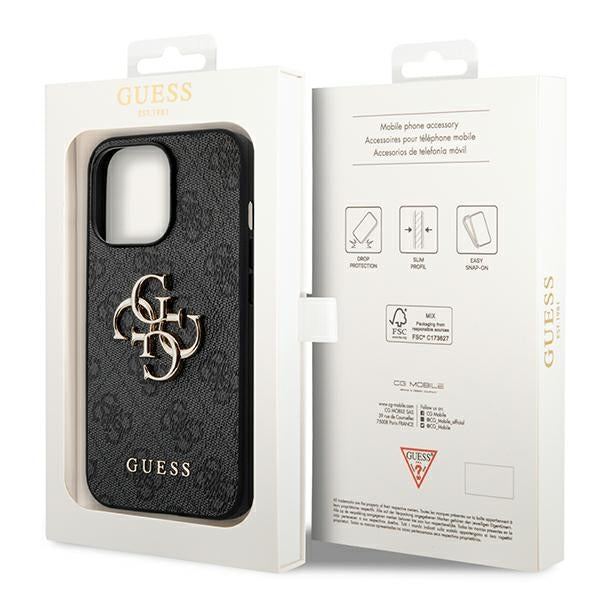 Guess 4G Big Metal Logo Case for iPhone 14 Pro Max - Gray