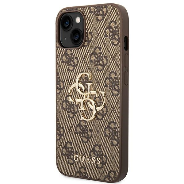 Guess 4G Big Metal Logo Case for iPhone 14 - Brown