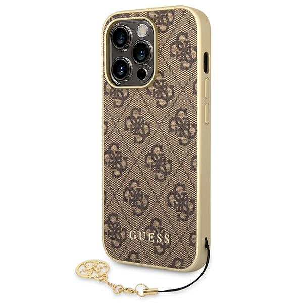 Guess GUHCP14LGF4GBR iPhone 14 Pro 6.1 &quot;brown / brown hardcase 4G Charms Collection