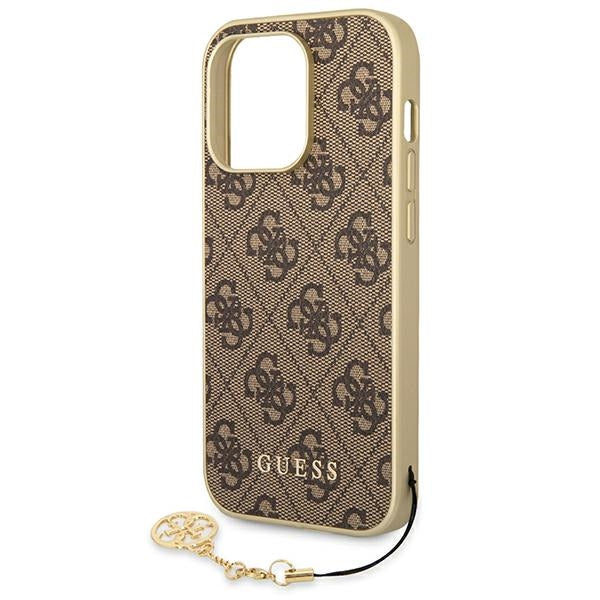 Guess GUHCP14LGF4GBR iPhone 14 Pro 6.1 &quot;brown / brown hardcase 4G Charms Collection