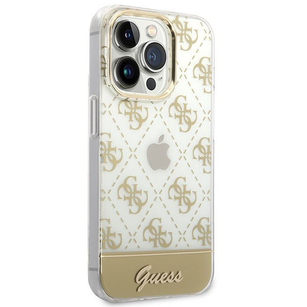 Guess GUHCP14LHG4MHG iPhone 14 Pro 6.1 &quot;gold / gold hardcase 4G Pattern Script