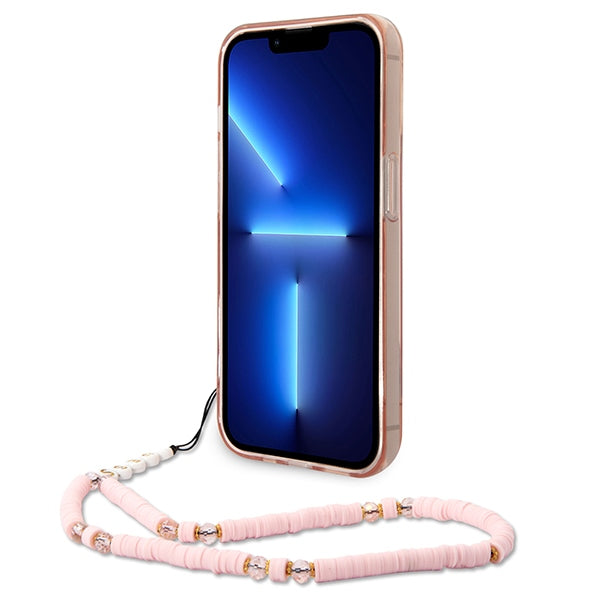 Guess GUHCP14LHGCOHP iPhone 14 Pro 6.1" pink/pink hardcase Translucent Pearl Strap