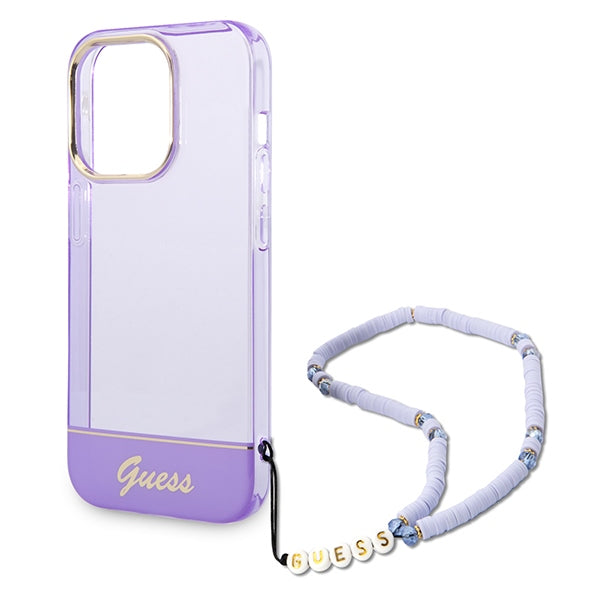 Guess GUHCP14LHGCOHU iPhone 14 Pro 6.1" purple/purple hardcase Translucent Pearl Strap