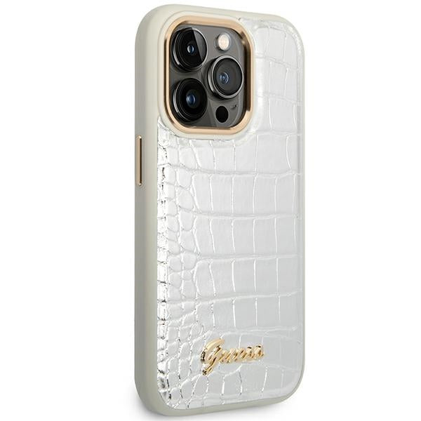 Guess Croco Collection case for iPhone 14 Pro 6.1&quot; - silver