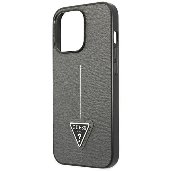 Guess GUHCP14LPSATLG iPhone 14 Pro 6.1 "silver / silver hardcase SaffianoTriangle Logo