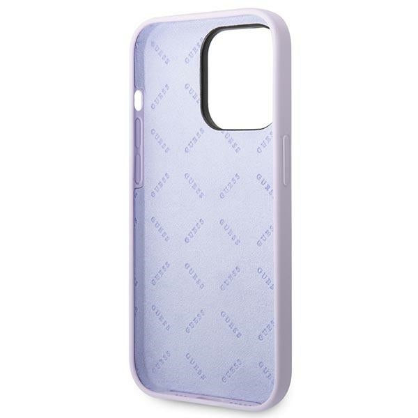 Guess GUHCP14LSLSMU iPhone 14 Pro 6.1" purple/purple hard case Silicone Vintage Gold Logo